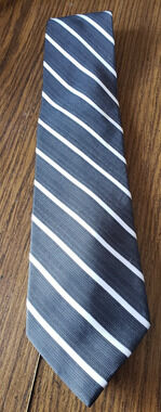 Beau Brummel Necktie Black Stripe Pattern Men's Silk Neck Tie Jacquard Fabric